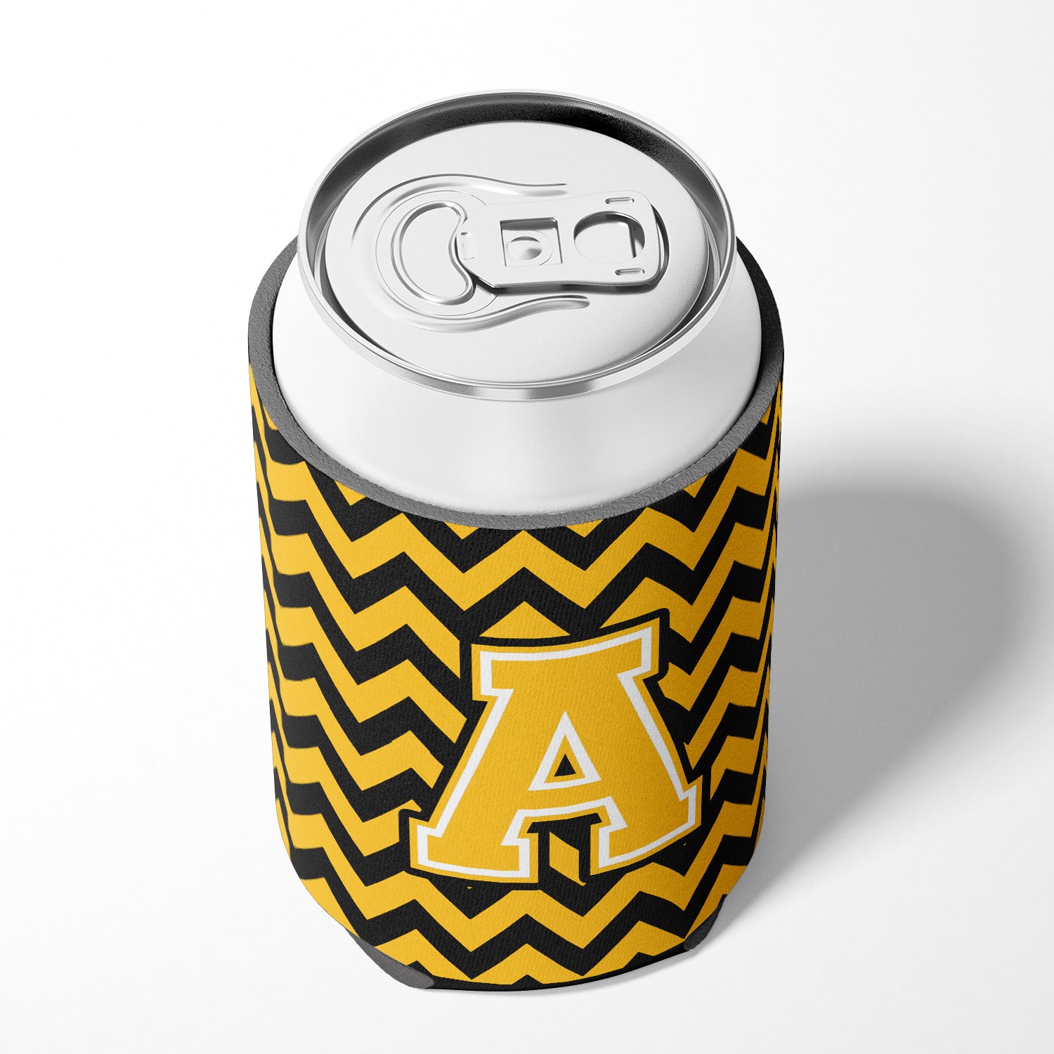 Letter A Chevron Black and Gold Can or Bottle Hugger CJ1053-ACC.