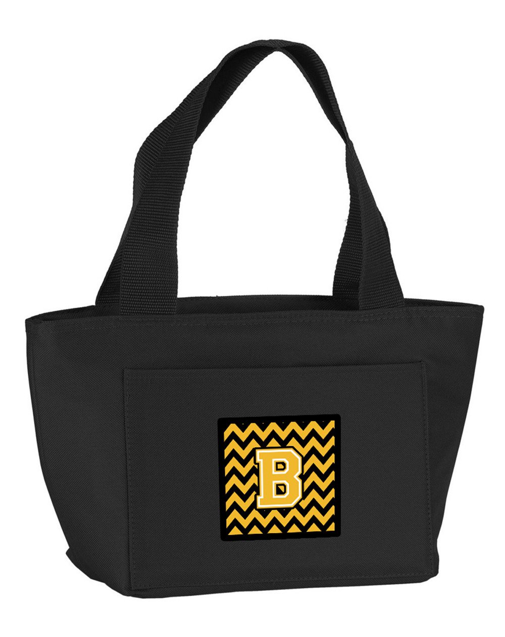 Letter B Chevron Black and Gold Lunch Bag CJ1053-BBK-8808 by Caroline&#39;s Treasures