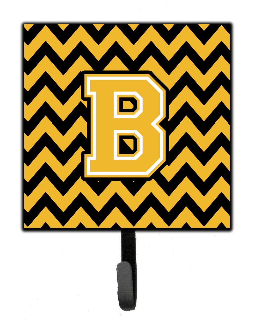 Letter B Chevron Black and Gold Leash or Key Holder CJ1053-BSH4 by Caroline&#39;s Treasures