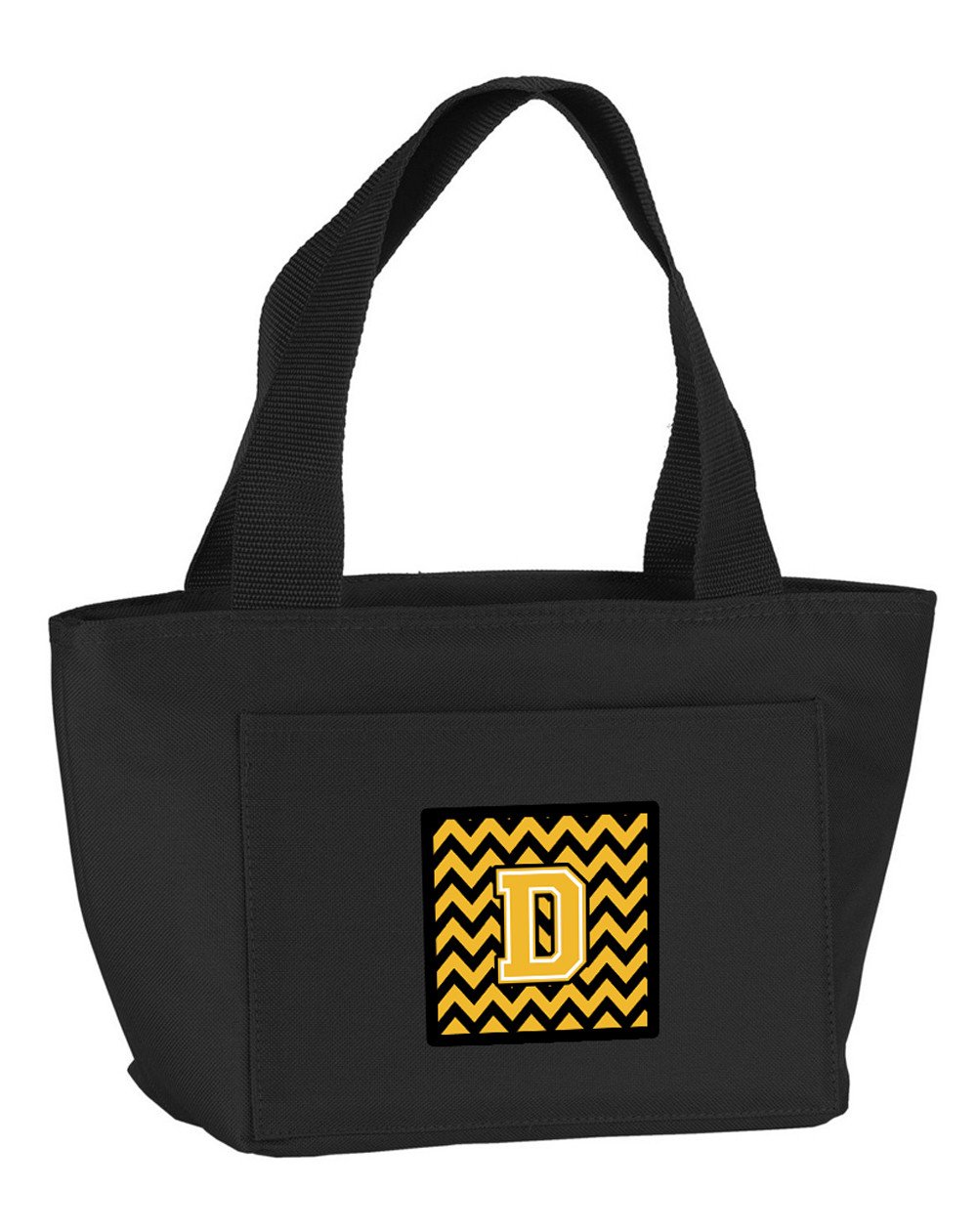 Letter D Chevron Black and Gold Lunch Bag CJ1053-DBK-8808 by Caroline&#39;s Treasures