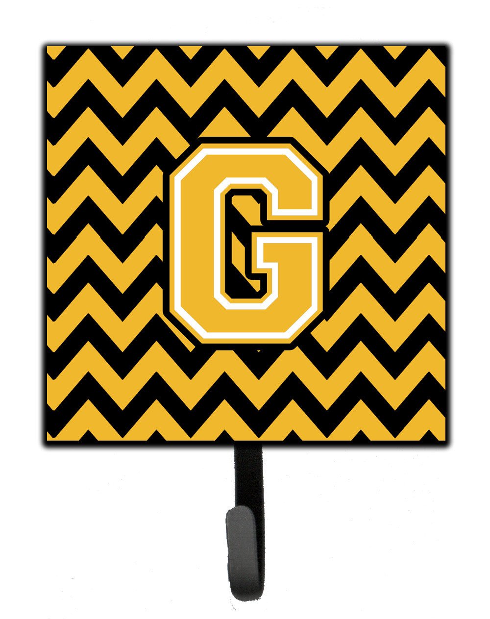 Letter G Chevron Black and Gold Leash or Key Holder CJ1053-GSH4 by Caroline's Treasures