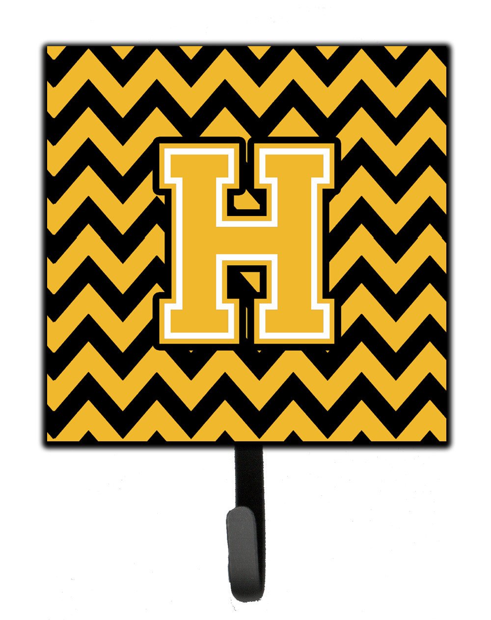 Letter H Chevron Black and Gold Leash or Key Holder CJ1053-HSH4 by Caroline&#39;s Treasures