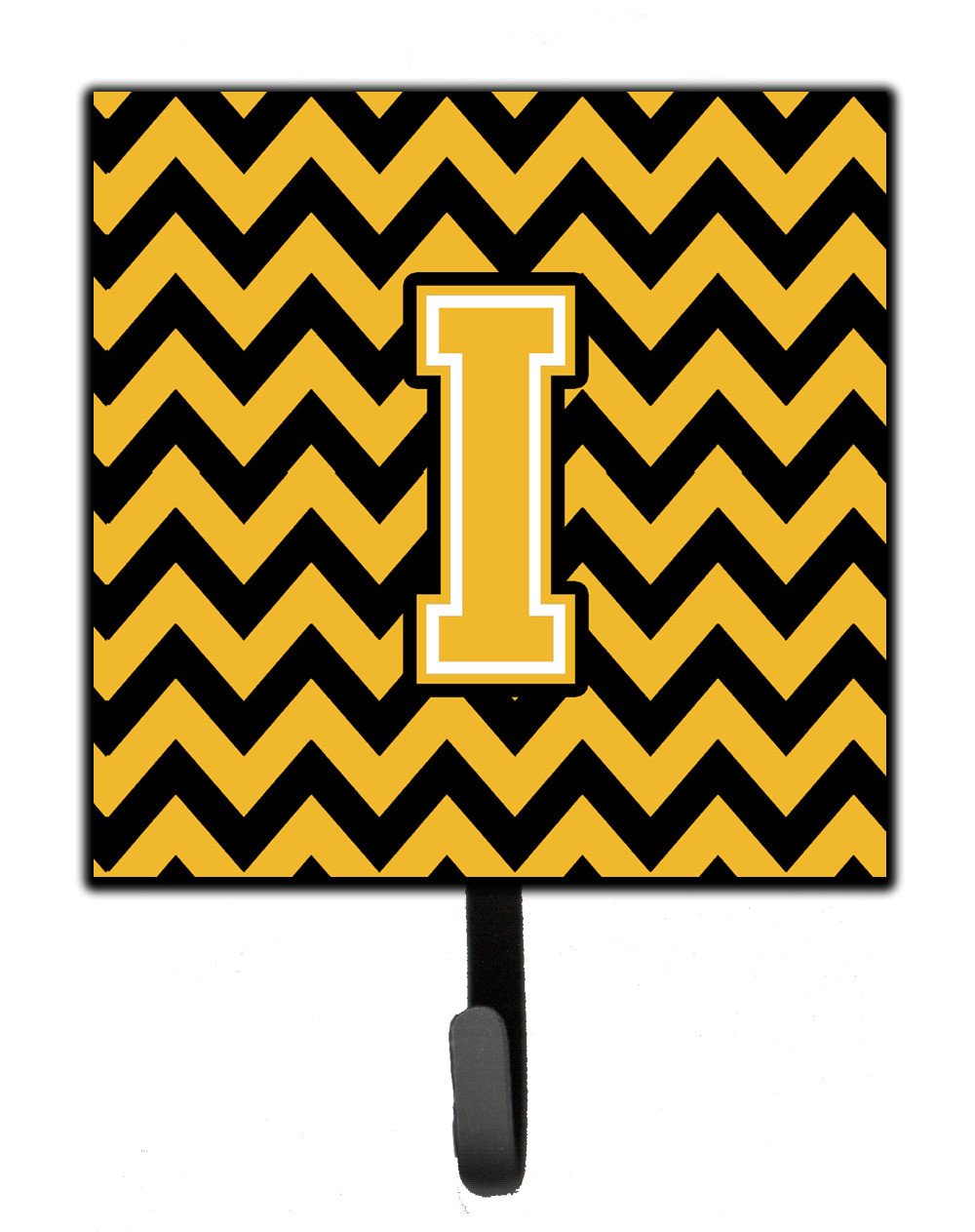 Letter I Chevron Black and Gold Leash or Key Holder CJ1053-ISH4 by Caroline&#39;s Treasures