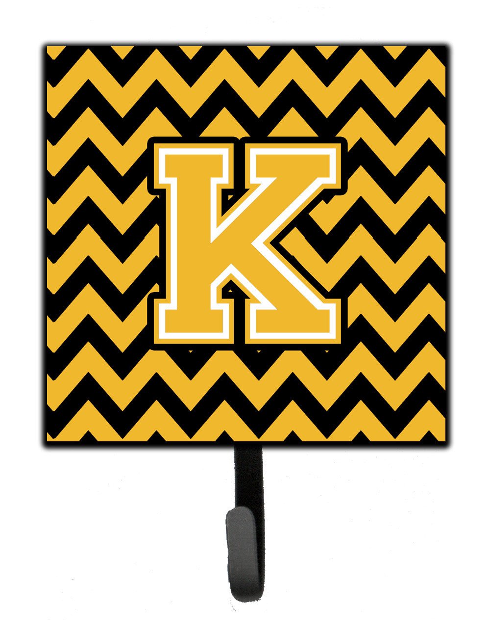 Letter K Chevron Black and Gold Leash or Key Holder CJ1053-KSH4 by Caroline's Treasures