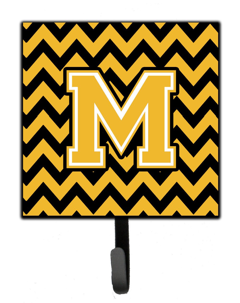 Letter M Chevron Black and Gold Leash or Key Holder CJ1053-MSH4 by Caroline's Treasures