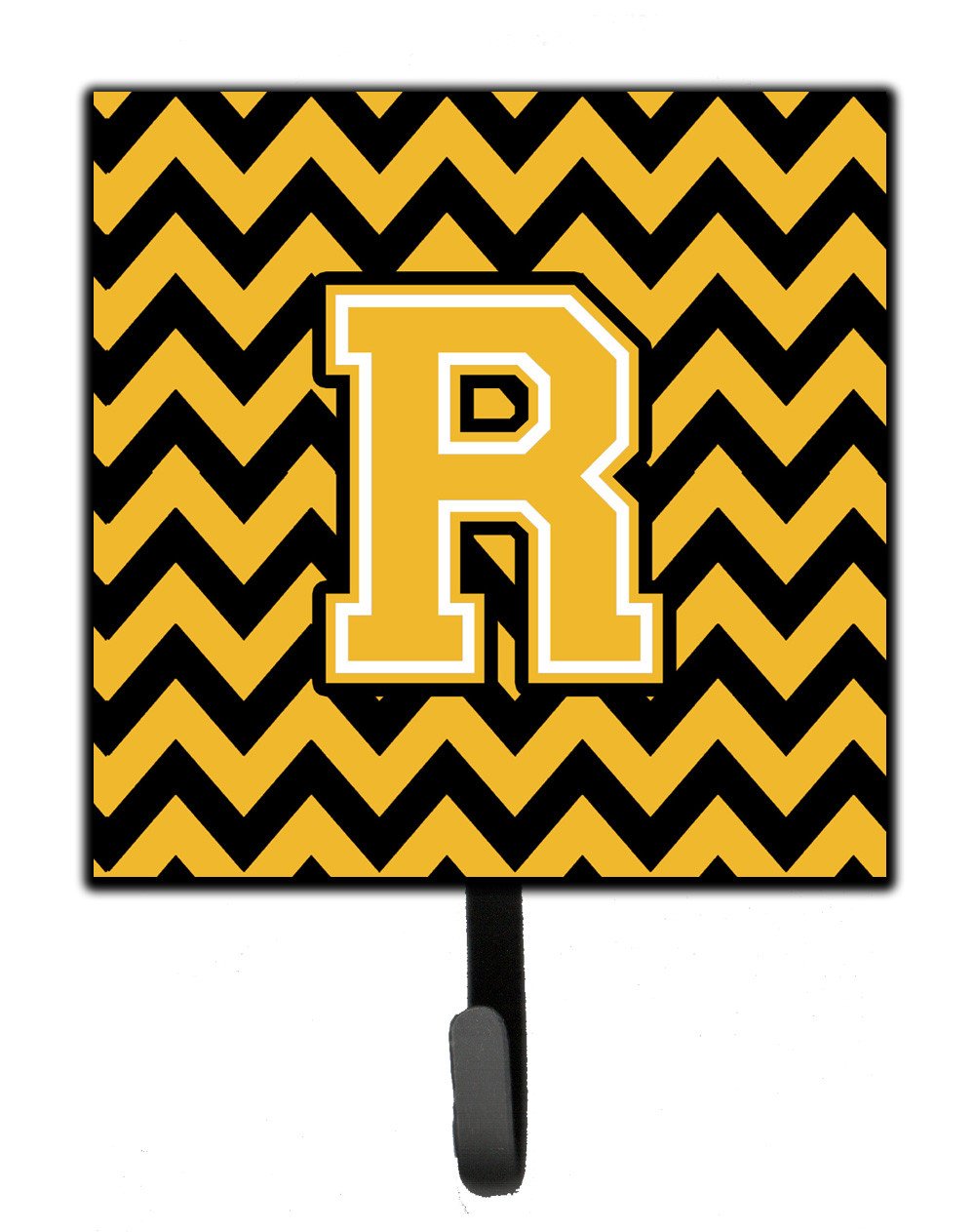 Letter R Chevron Black and Gold Leash or Key Holder CJ1053-RSH4 by Caroline's Treasures