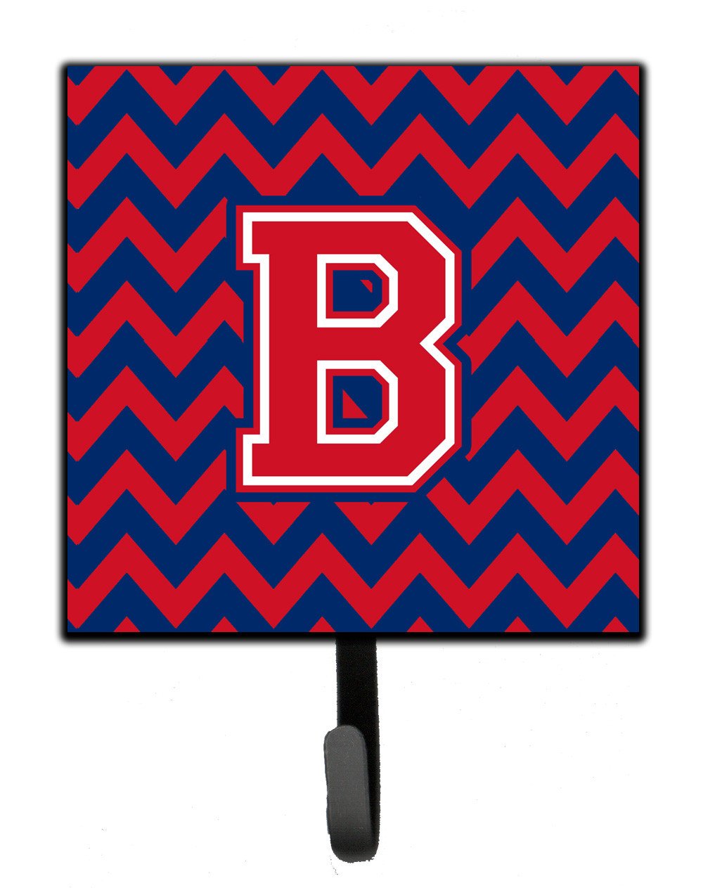 Letter B Chevron Yale Blue and Crimson Leash or Key Holder CJ1054-BSH4 by Caroline's Treasures