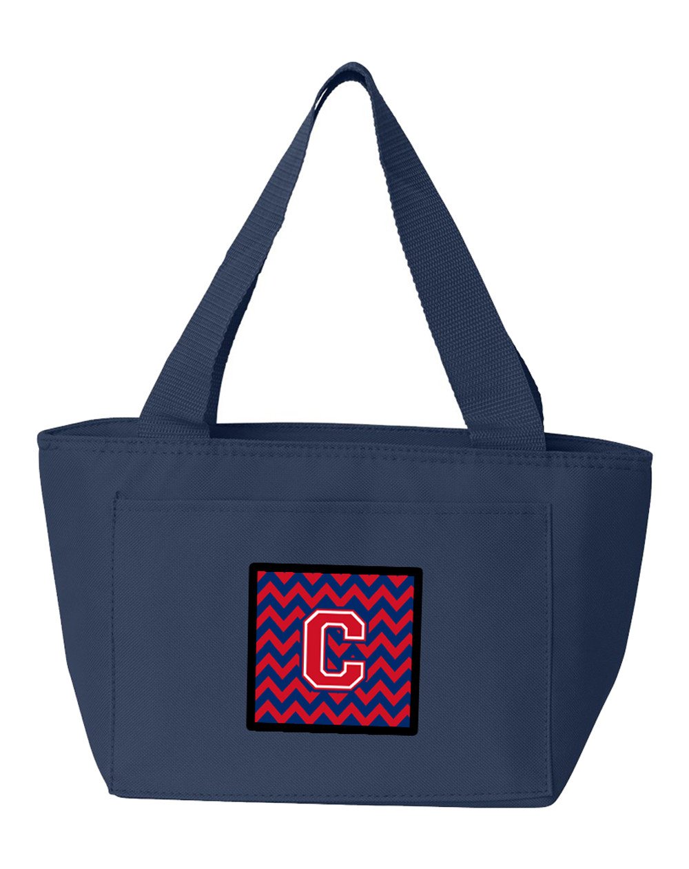 Letter C Chevron Yale Blue and Crimson Lunch Bag CJ1054-CNA-8808 by Caroline's Treasures