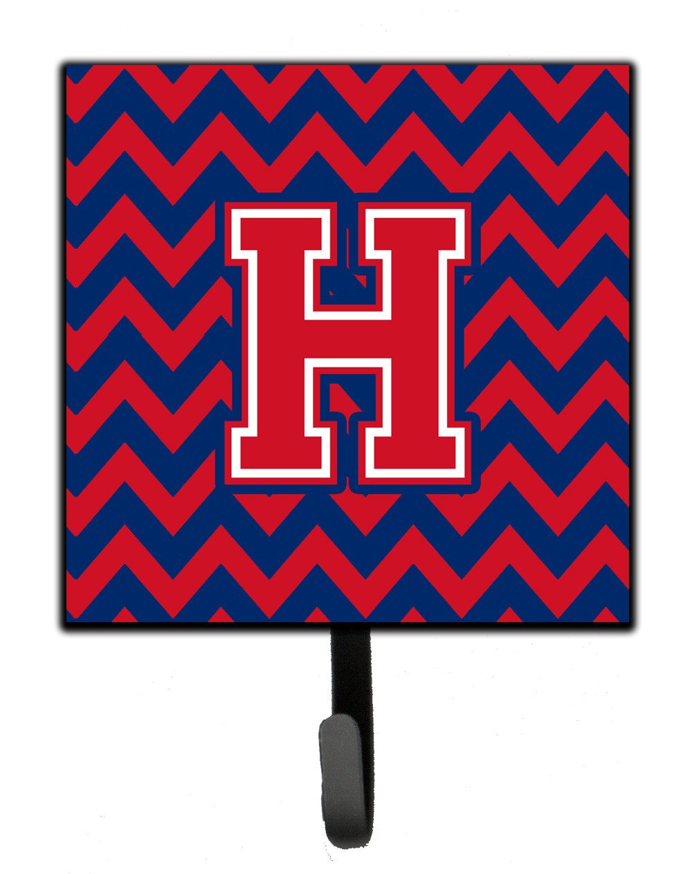 Letter H Chevron Yale Blue and Crimson Leash or Key Holder CJ1054-HSH4 by Caroline&#39;s Treasures