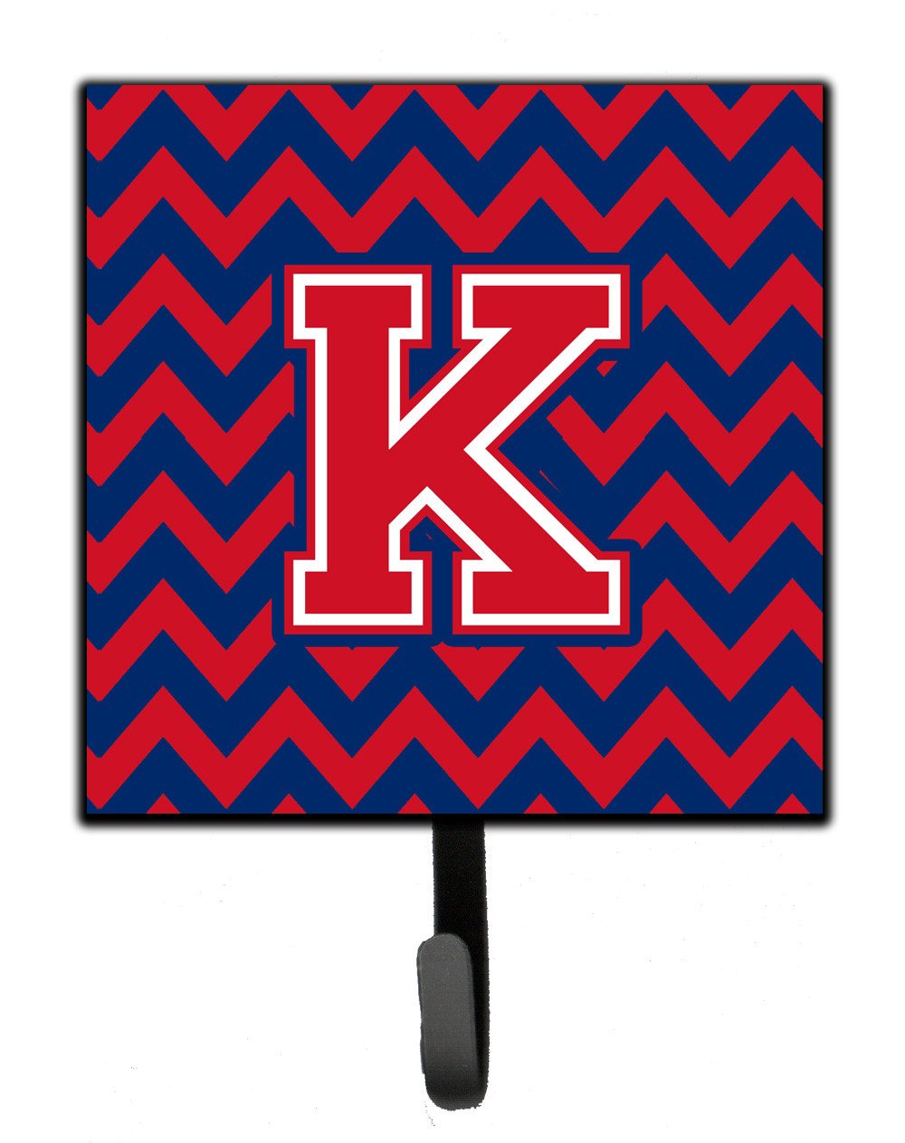 Letter K Chevron Yale Blue and Crimson Leash or Key Holder CJ1054-KSH4 by Caroline's Treasures