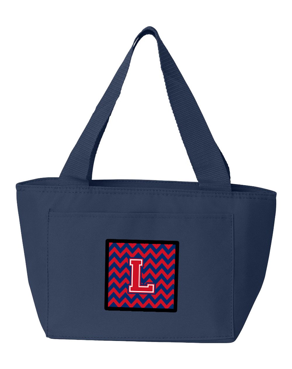 Letter L Chevron Yale Blue and Crimson Lunch Bag CJ1054-LNA-8808 by Caroline&#39;s Treasures