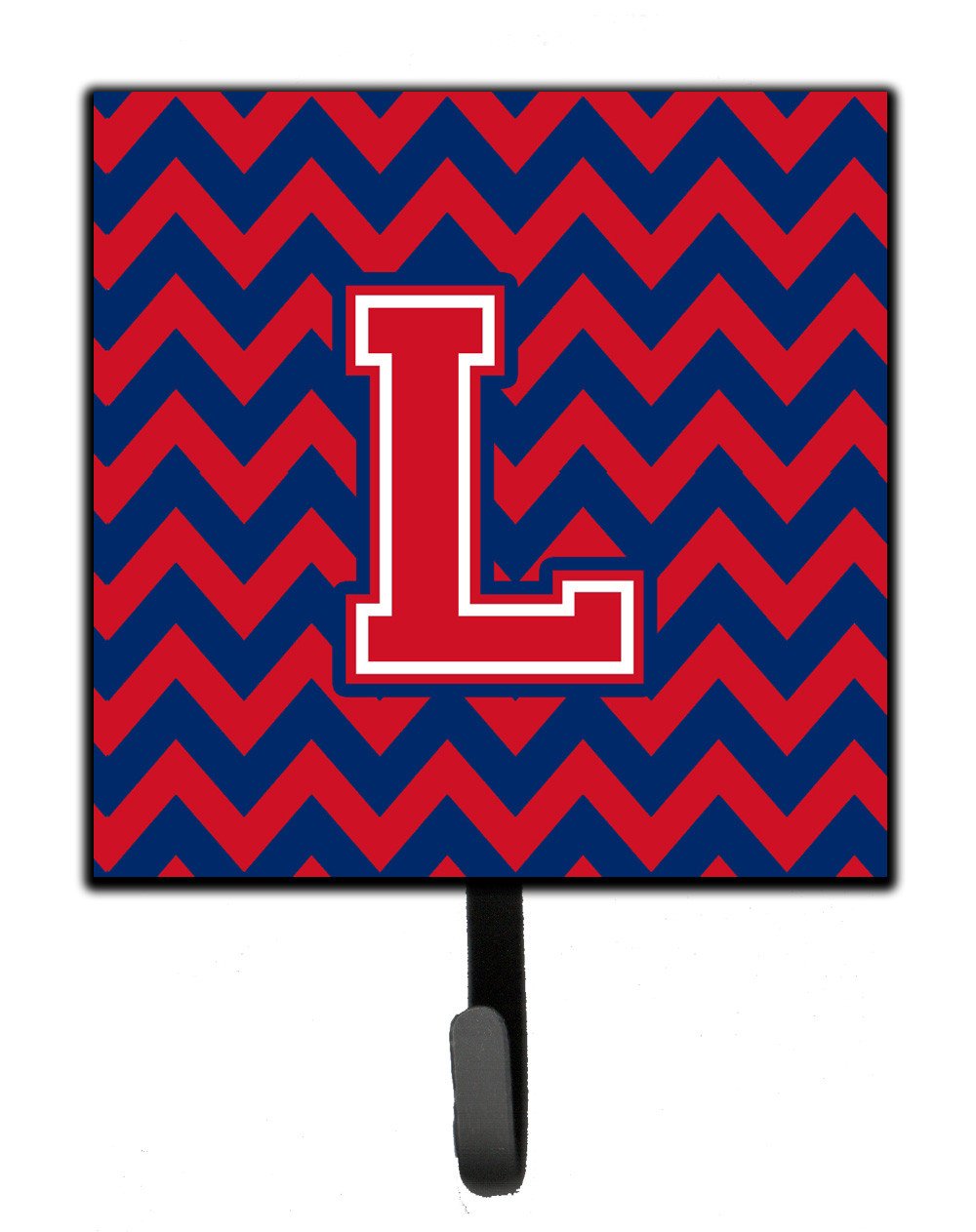 Letter L Chevron Yale Blue and Crimson Leash or Key Holder CJ1054-LSH4 by Caroline&#39;s Treasures