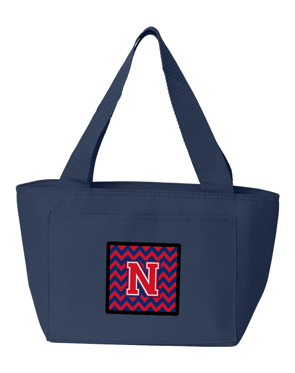 Letter N Chevron Yale Blue and Crimson Lunch Bag CJ1054-NNA-8808 by Caroline&#39;s Treasures