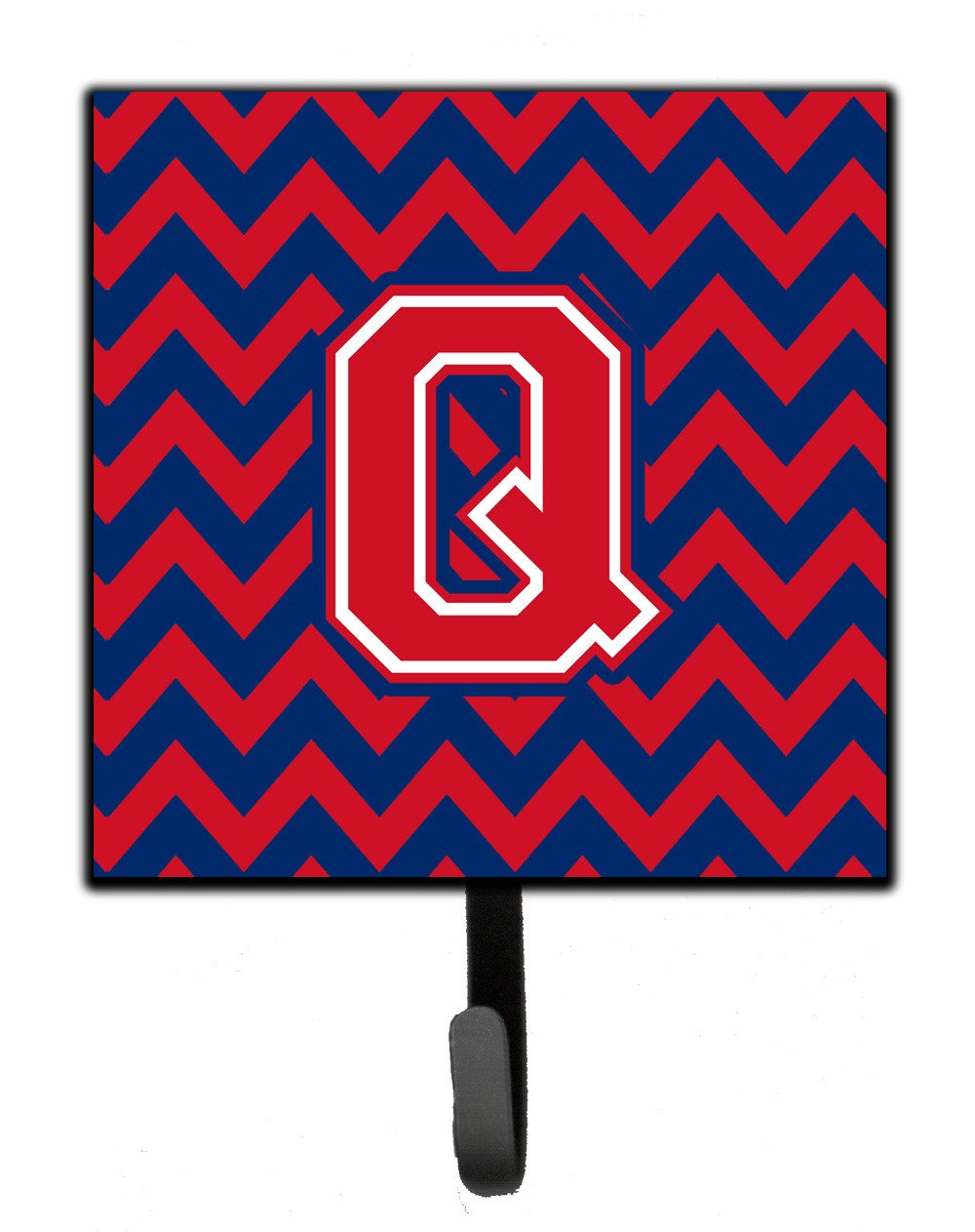 Letter Q Chevron Yale Blue and Crimson Leash or Key Holder CJ1054-QSH4 by Caroline's Treasures