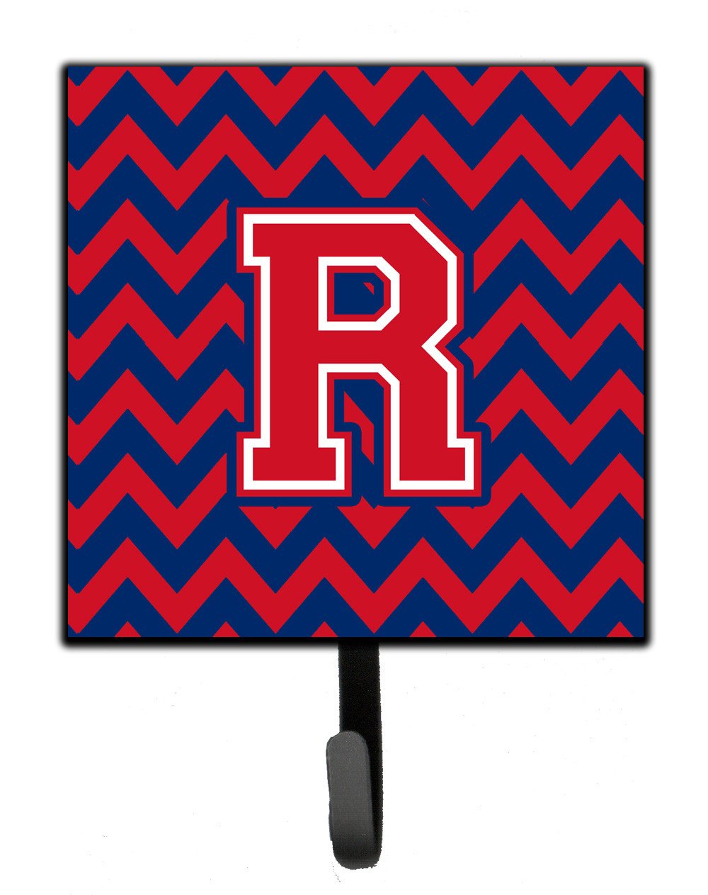 Letter R Chevron Yale Blue and Crimson Leash or Key Holder CJ1054-RSH4 by Caroline's Treasures