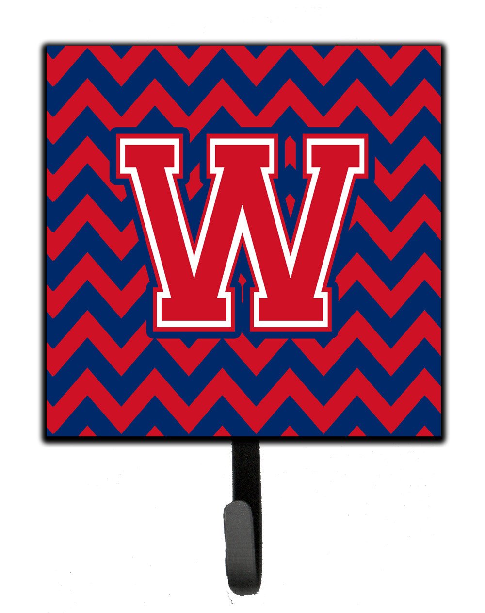 Letter W Chevron Yale Blue and Crimson Leash or Key Holder CJ1054-WSH4 by Caroline&#39;s Treasures