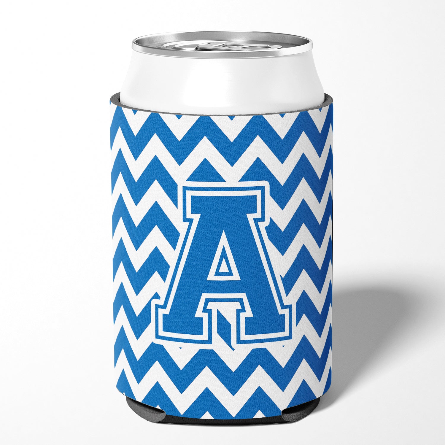 Letter A Chevron Blue and White Can or Bottle Hugger CJ1056-ACC.