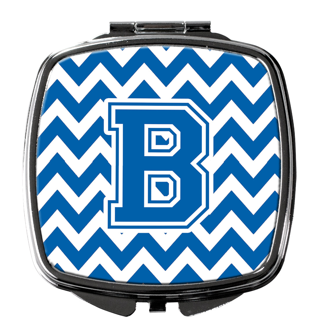 Letter B Chevron Blue and White Compact Mirror CJ1056-BSCM  the-store.com.