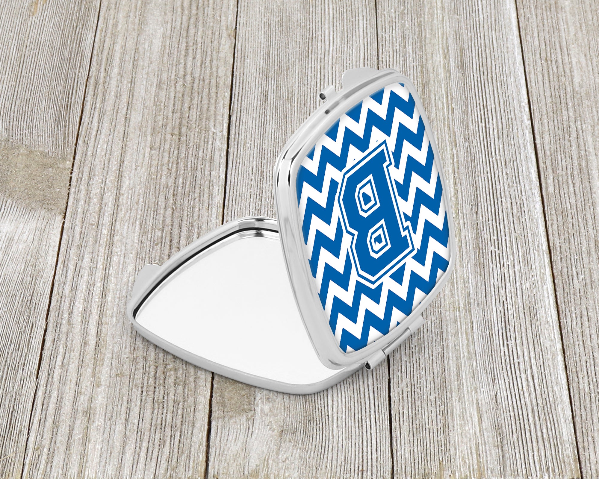 Letter B Chevron Blue and White Compact Mirror CJ1056-BSCM  the-store.com.