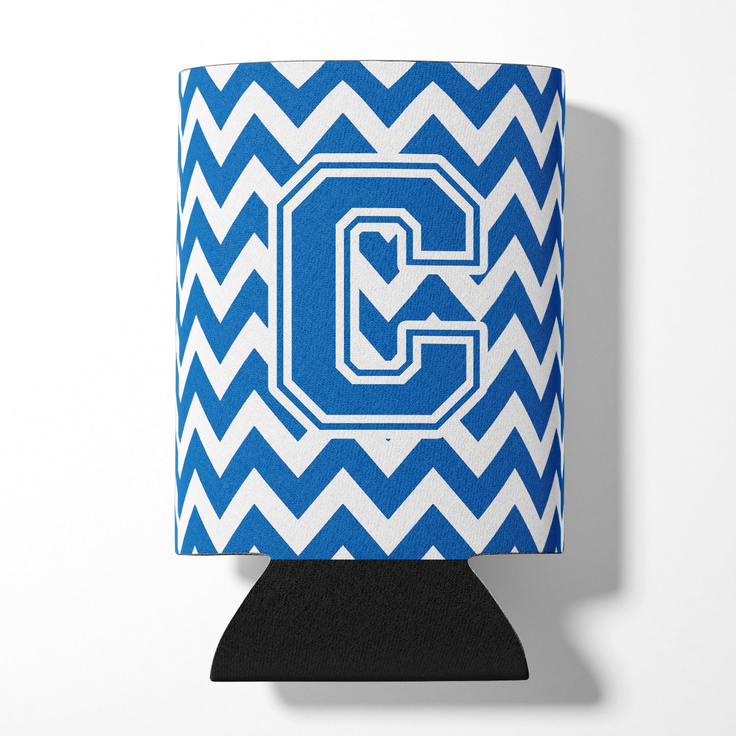 Letter C Chevron Blue and White Can or Bottle Hugger CJ1056-CCC.