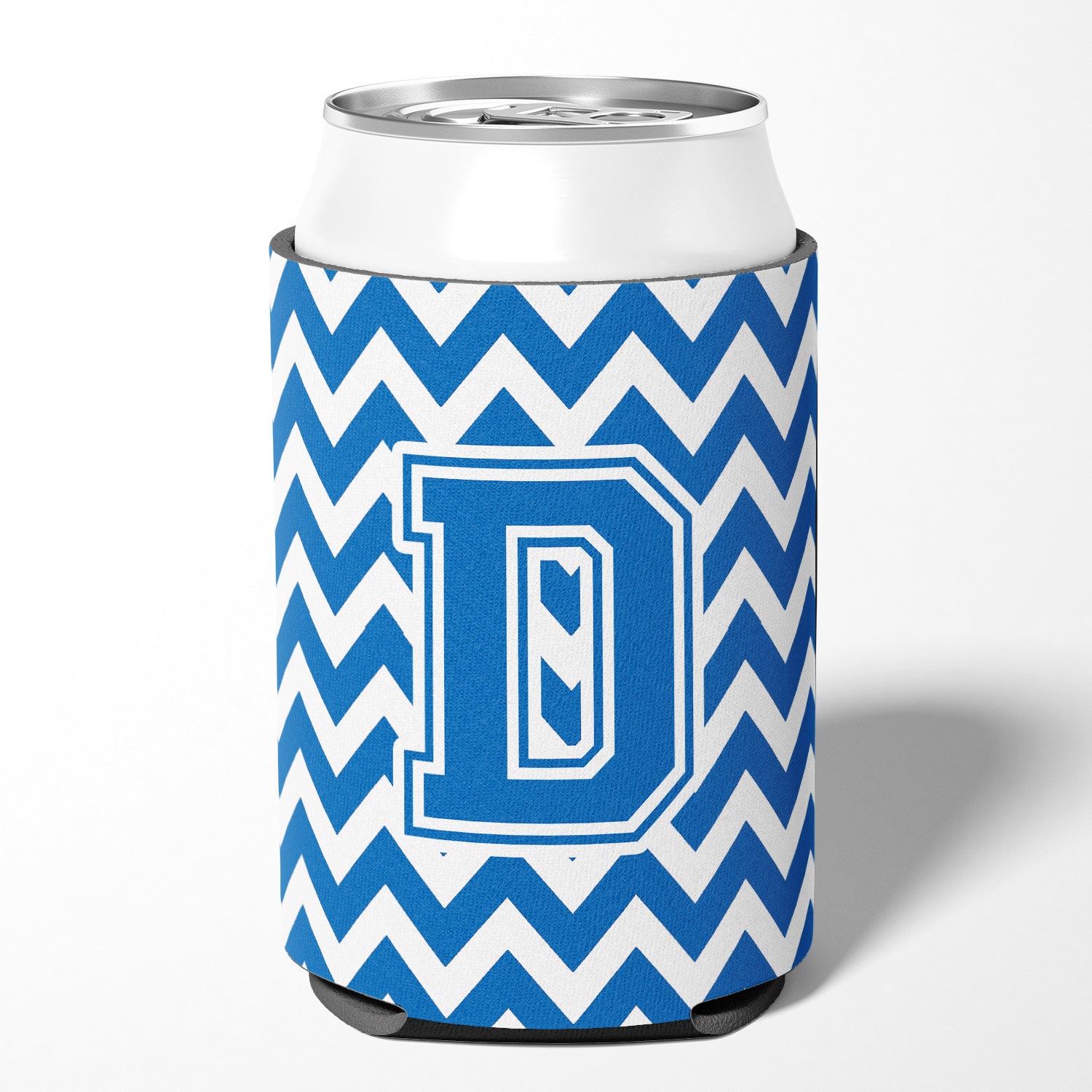 Letter D Chevron Blue and White Can or Bottle Hugger CJ1056-DCC.