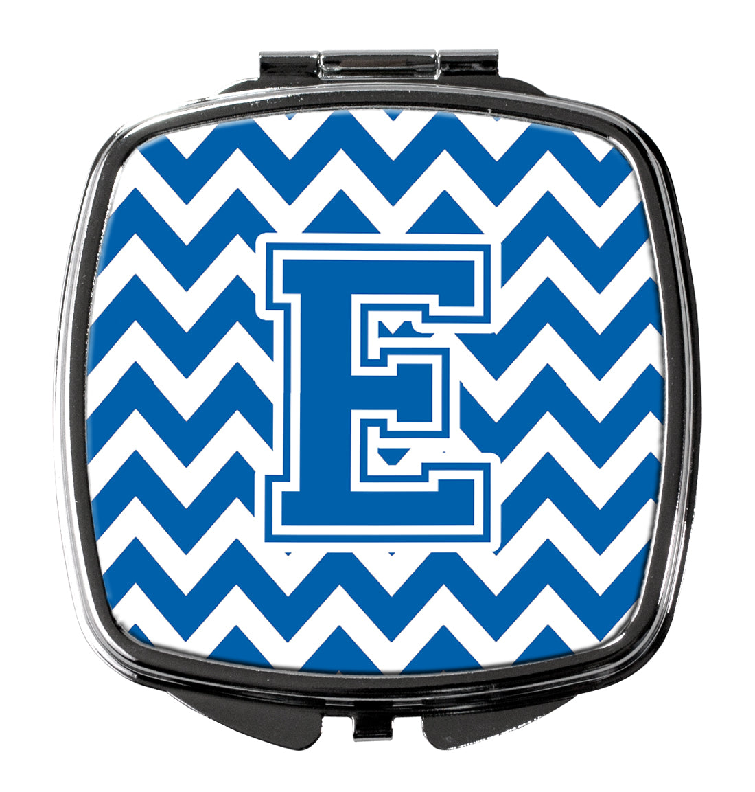 Letter E Chevron Blue and White Compact Mirror CJ1056-ESCM  the-store.com.