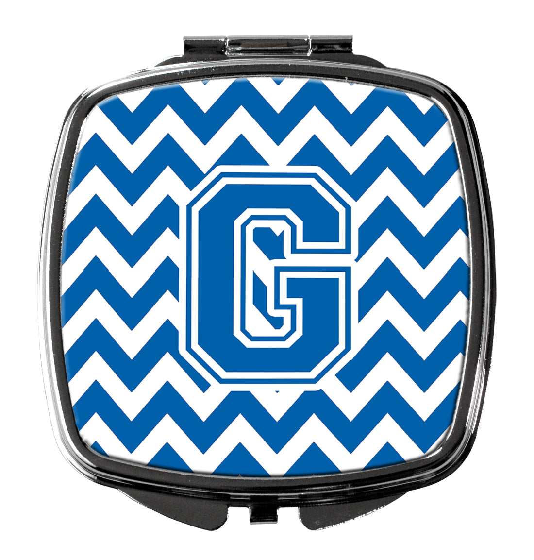 Letter G Chevron Blue and White Compact Mirror CJ1056-GSCM  the-store.com.