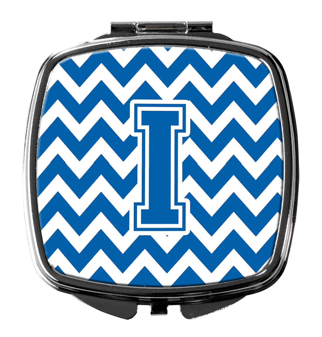 Letter I Chevron Blue and White Compact Mirror CJ1056-ISCM  the-store.com.