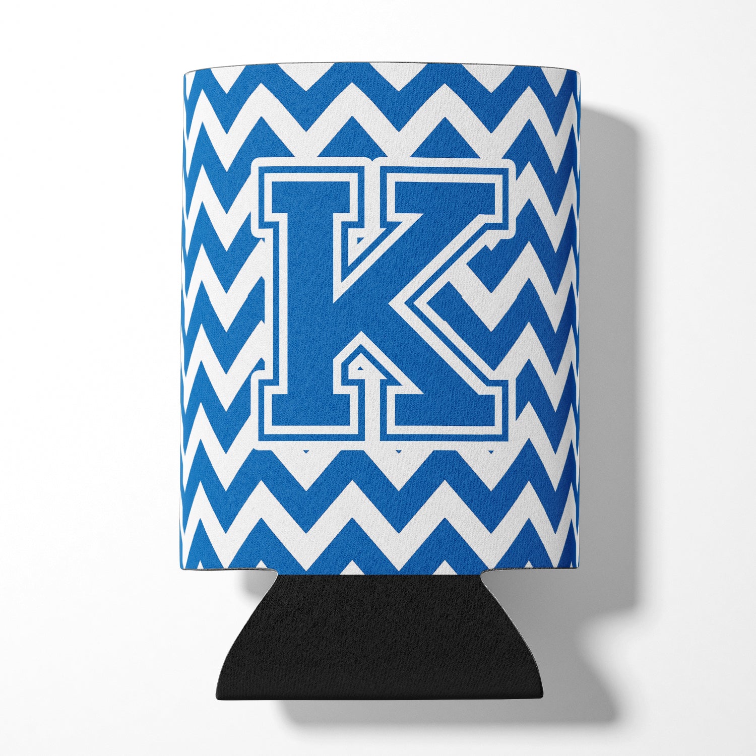 Letter K Chevron Blue and White Can or Bottle Hugger CJ1056-KCC.