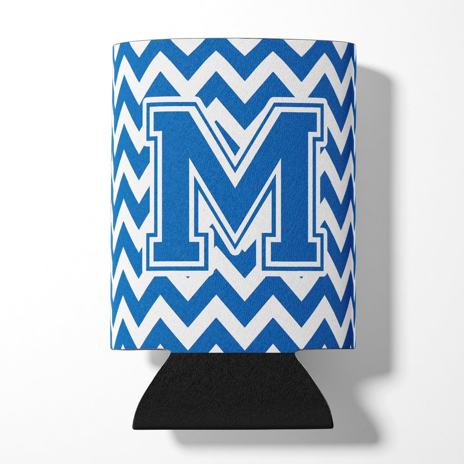 Letter M Chevron Blue and White Can or Bottle Hugger CJ1056-MCC.