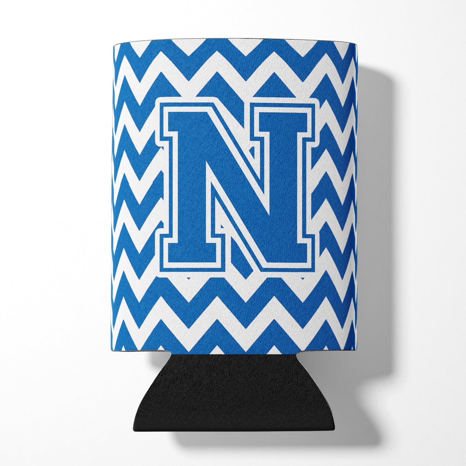 Letter N Chevron Blue and White Can or Bottle Hugger CJ1056-NCC.