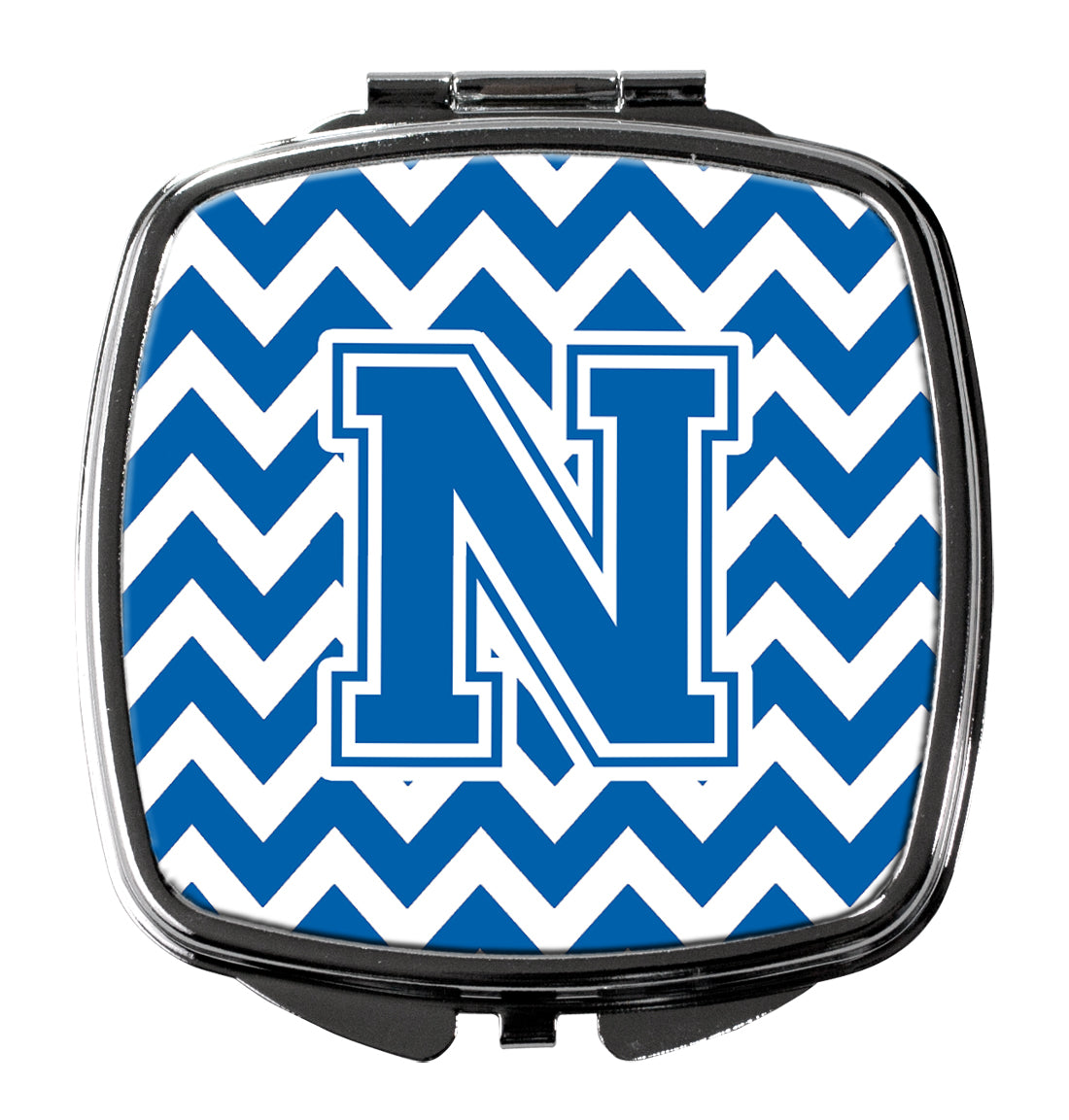 Letter N Chevron Blue and White Compact Mirror CJ1056-NSCM  the-store.com.