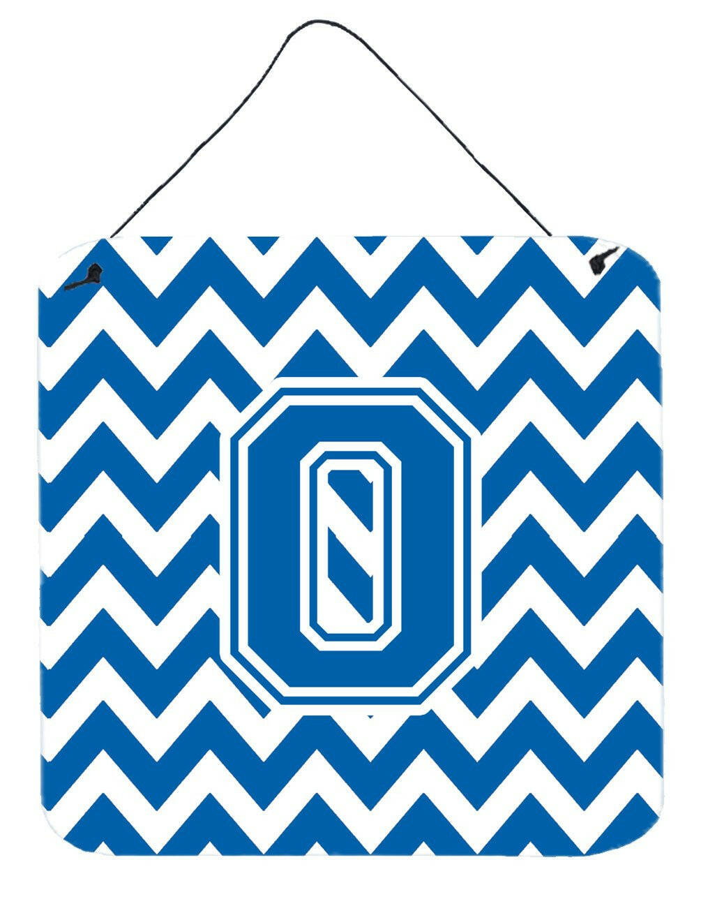 Letter O Chevron Blue and White Wall or Door Hanging Prints CJ1056-ODS66 by Caroline&#39;s Treasures