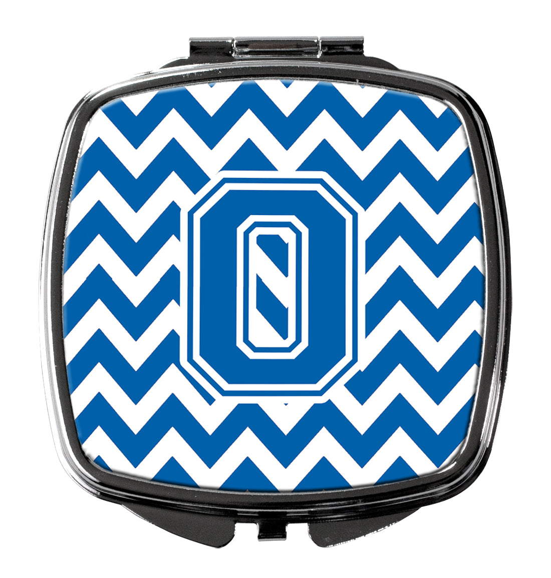 Letter O Chevron Blue and White Compact Mirror CJ1056-OSCM  the-store.com.