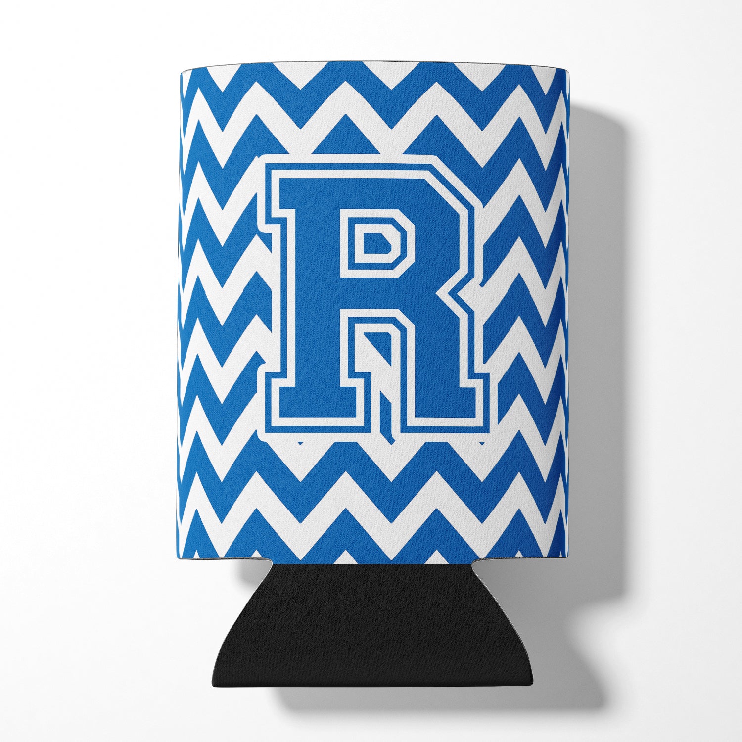 Letter R Chevron Blue and White Can or Bottle Hugger CJ1056-RCC.