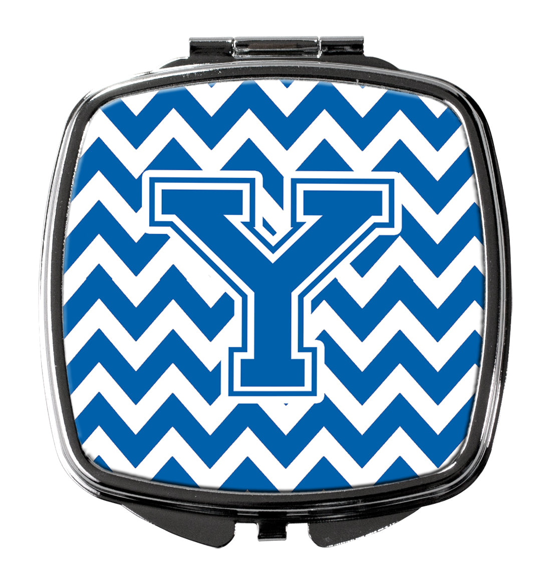 Letter Y Chevron Blue and White Compact Mirror CJ1056-YSCM  the-store.com.