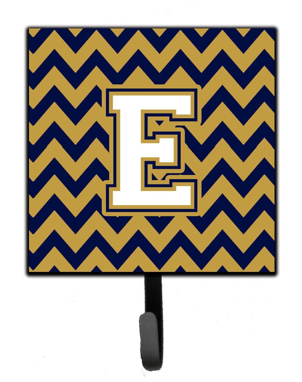 Letter E Chevron Navy Blue and Gold Leash or Key Holder CJ1057-ESH4 by Caroline&#39;s Treasures