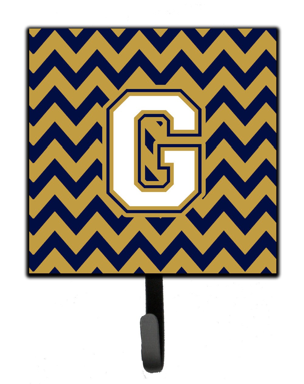 Letter G Chevron Navy Blue and Gold Leash or Key Holder CJ1057-GSH4 by Caroline's Treasures