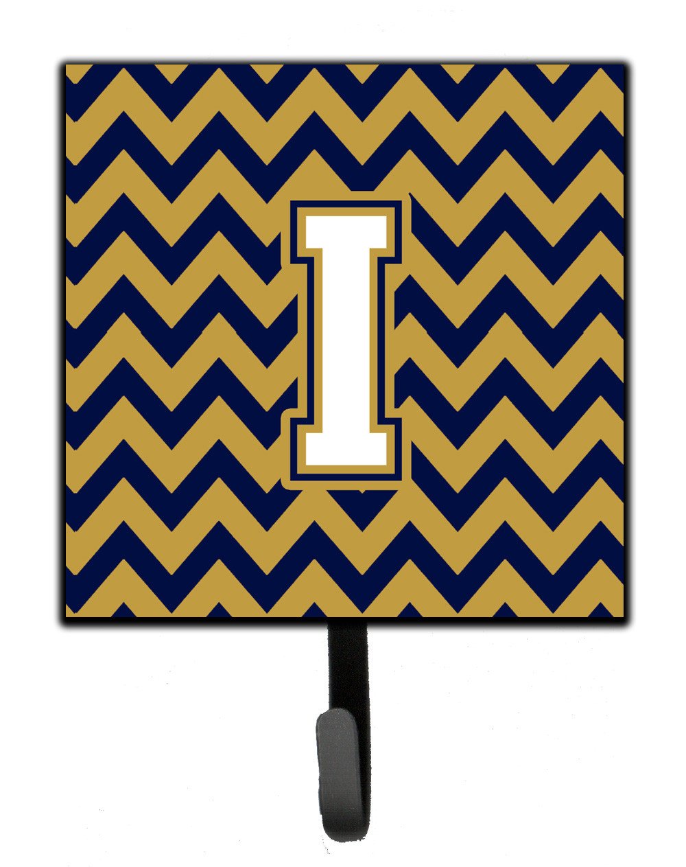 Letter I Chevron Navy Blue and Gold Leash or Key Holder CJ1057-ISH4 by Caroline&#39;s Treasures