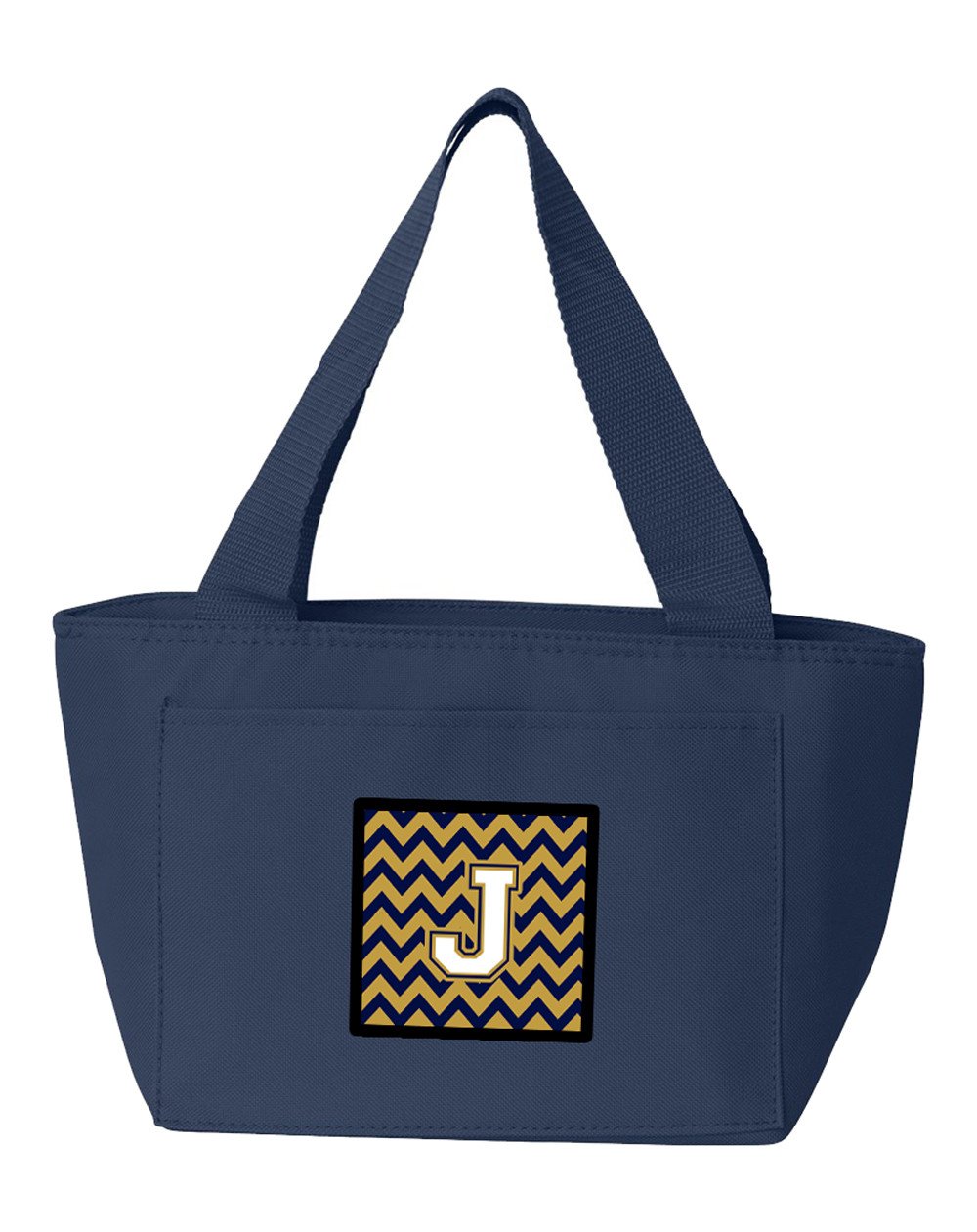 Letter J Chevron Navy Blue and Gold Lunch Bag CJ1057-JNA-8808 by Caroline's Treasures