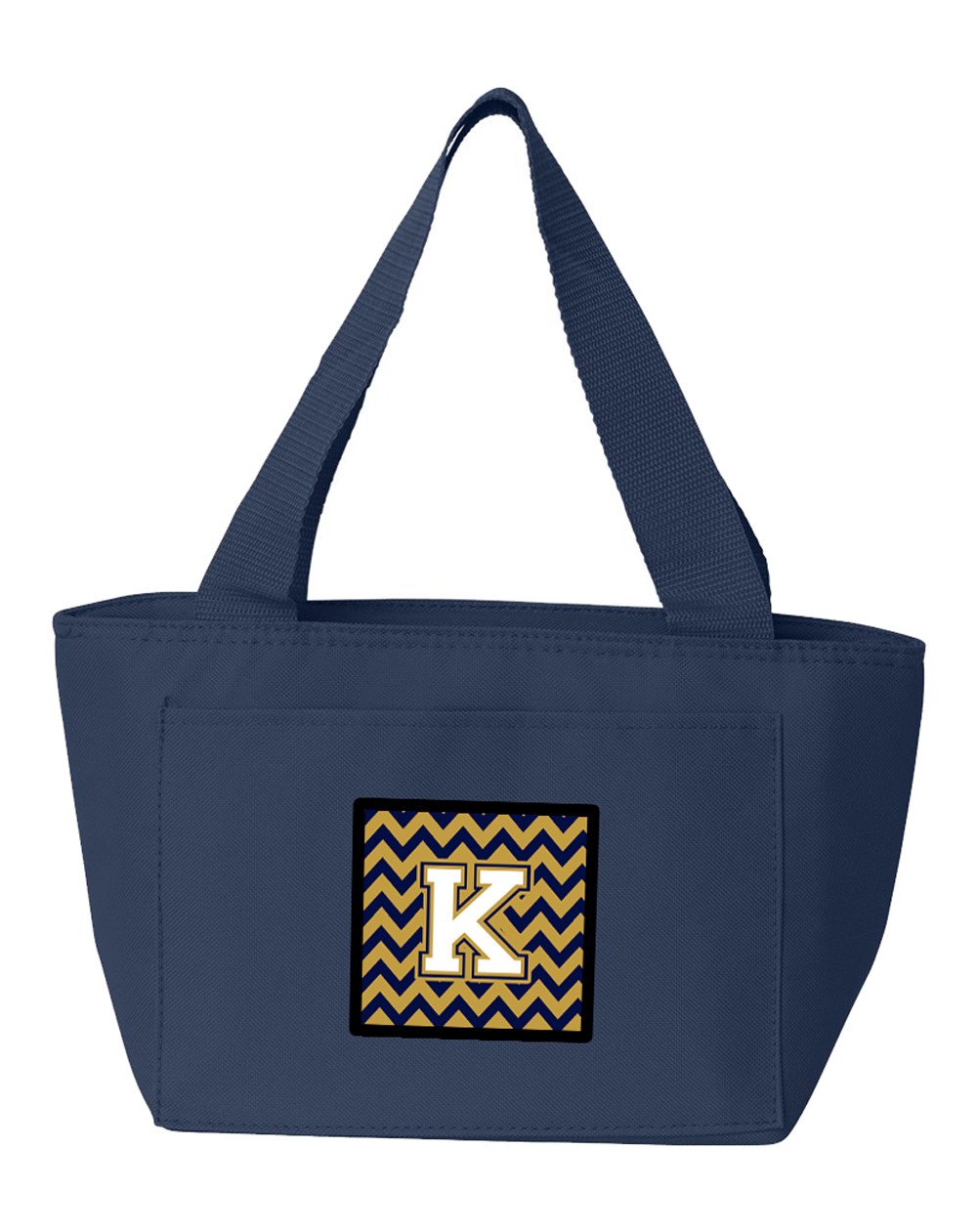 Letter K Chevron Navy Blue and Gold Lunch Bag CJ1057-KNA-8808 by Caroline&#39;s Treasures