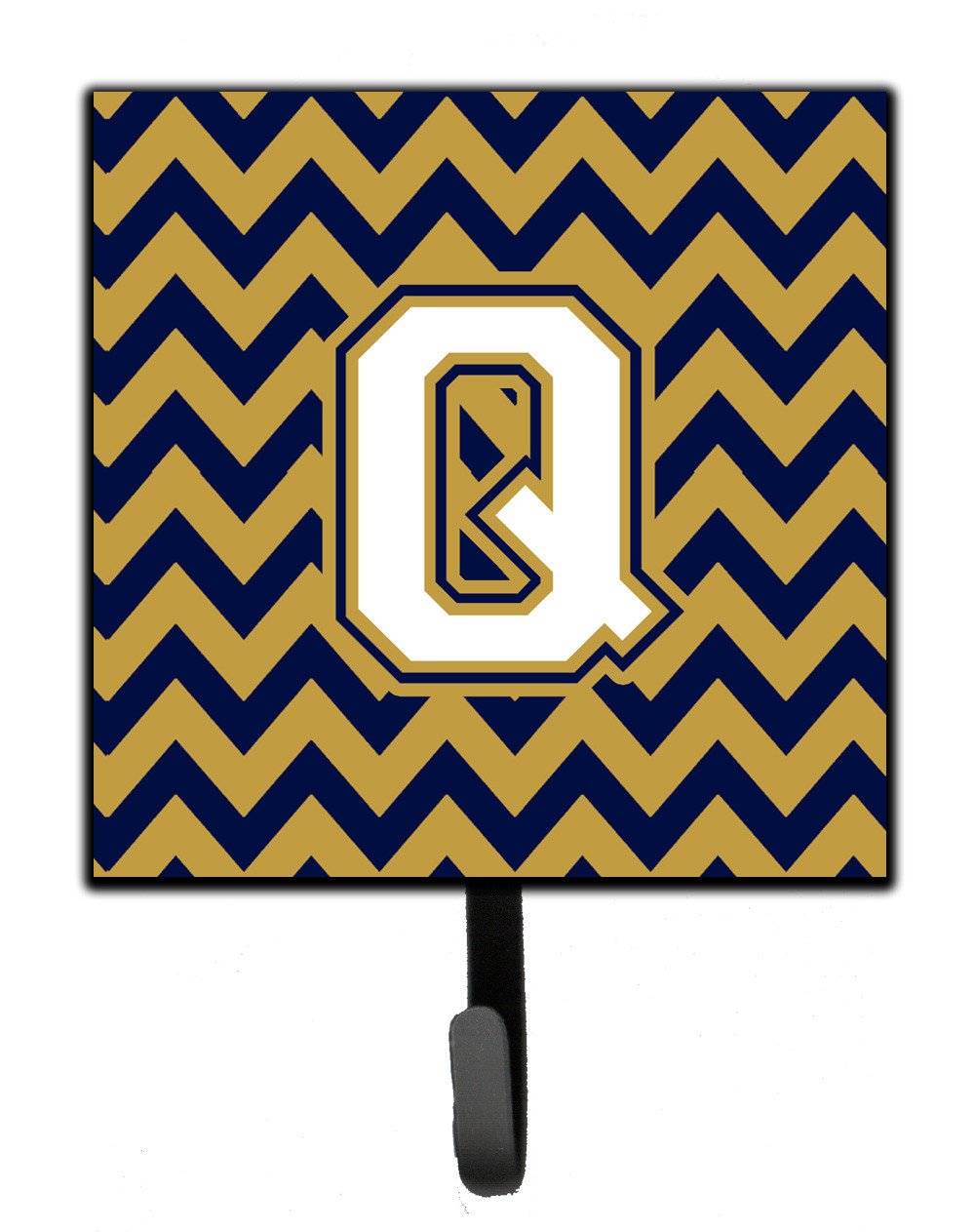 Letter Q Chevron Navy Blue and Gold Leash or Key Holder CJ1057-QSH4 by Caroline's Treasures