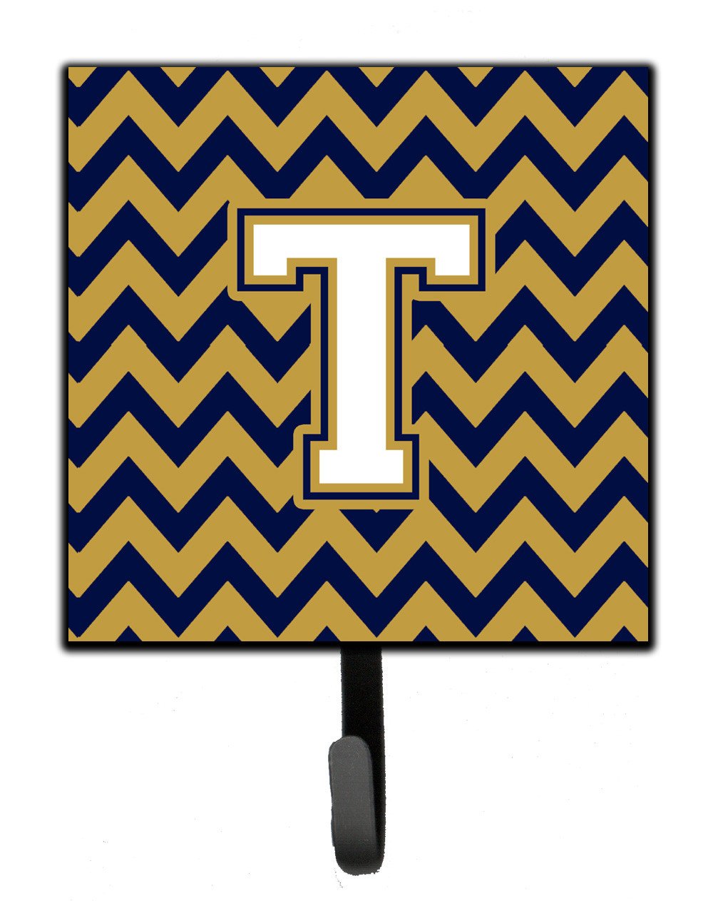 Letter T Chevron Navy Blue and Gold Leash or Key Holder CJ1057-TSH4 by Caroline's Treasures