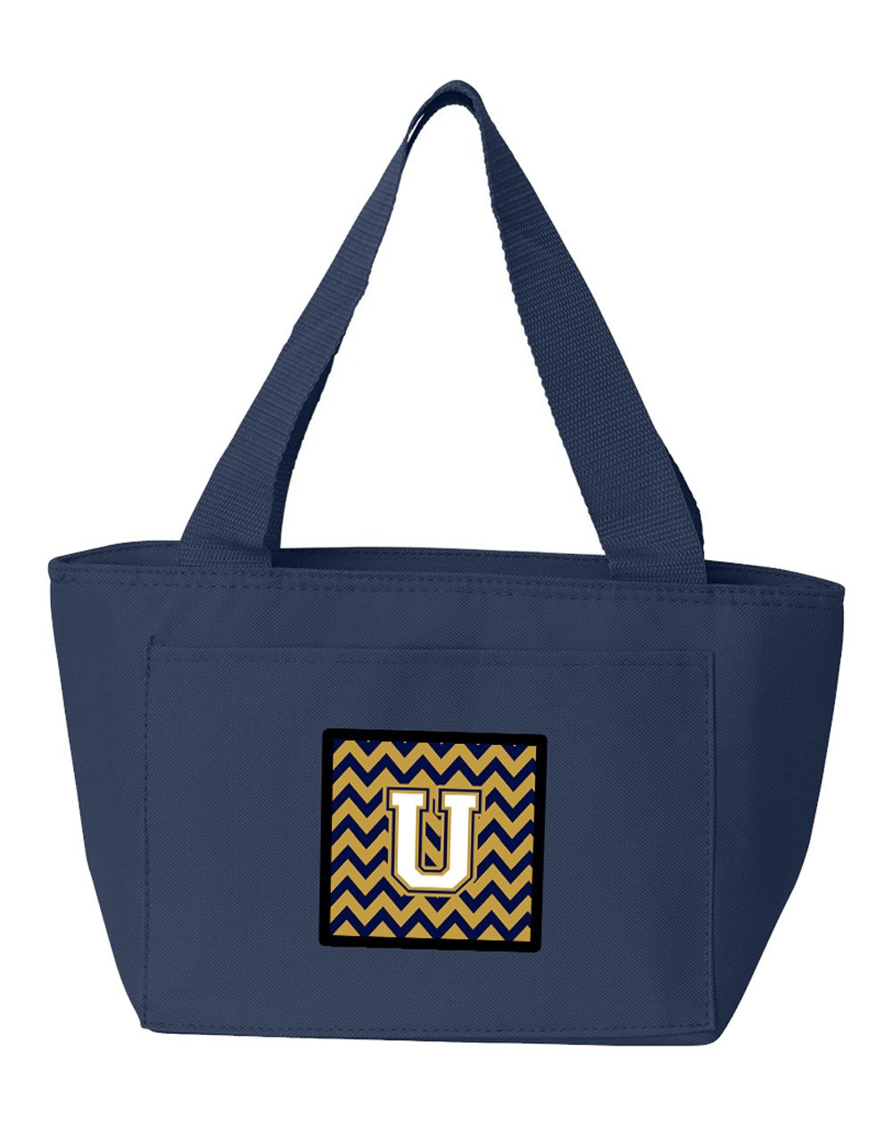 Letter U Chevron Navy Blue and Gold Lunch Bag CJ1057-UNA-8808 by Caroline&#39;s Treasures