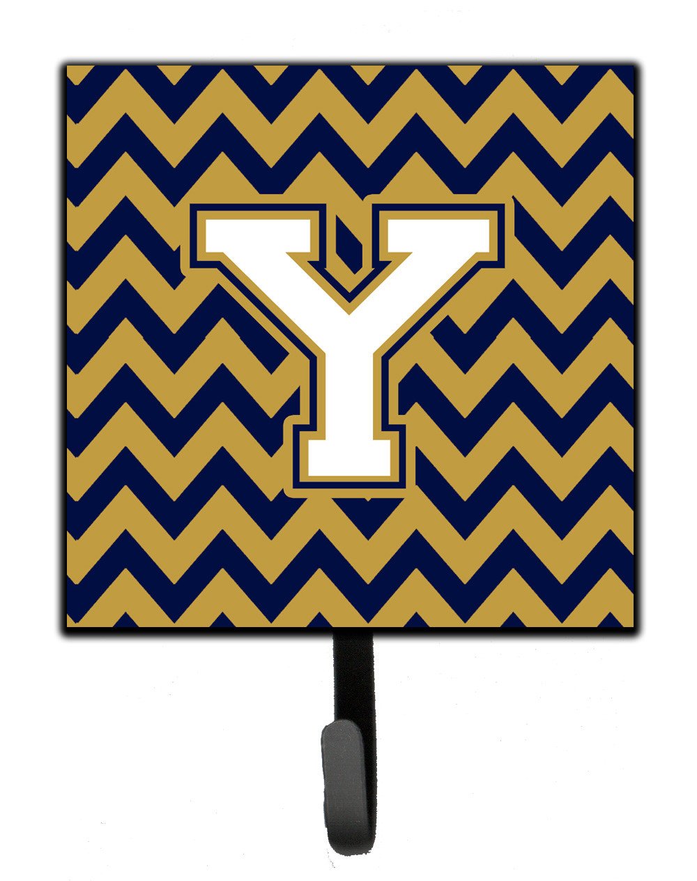 Letter Y Chevron Navy Blue and Gold Leash or Key Holder CJ1057-YSH4 by Caroline&#39;s Treasures