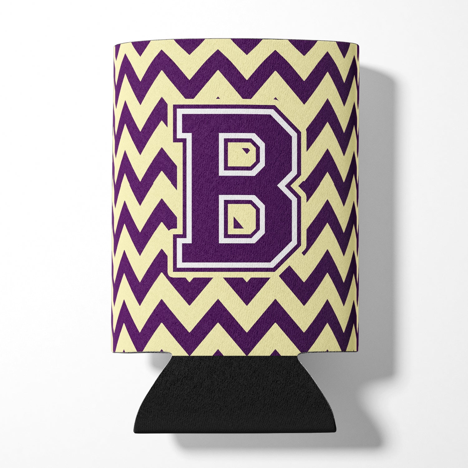 Letter B Chevron Purple and Gold Can or Bottle Hugger CJ1058-BCC.