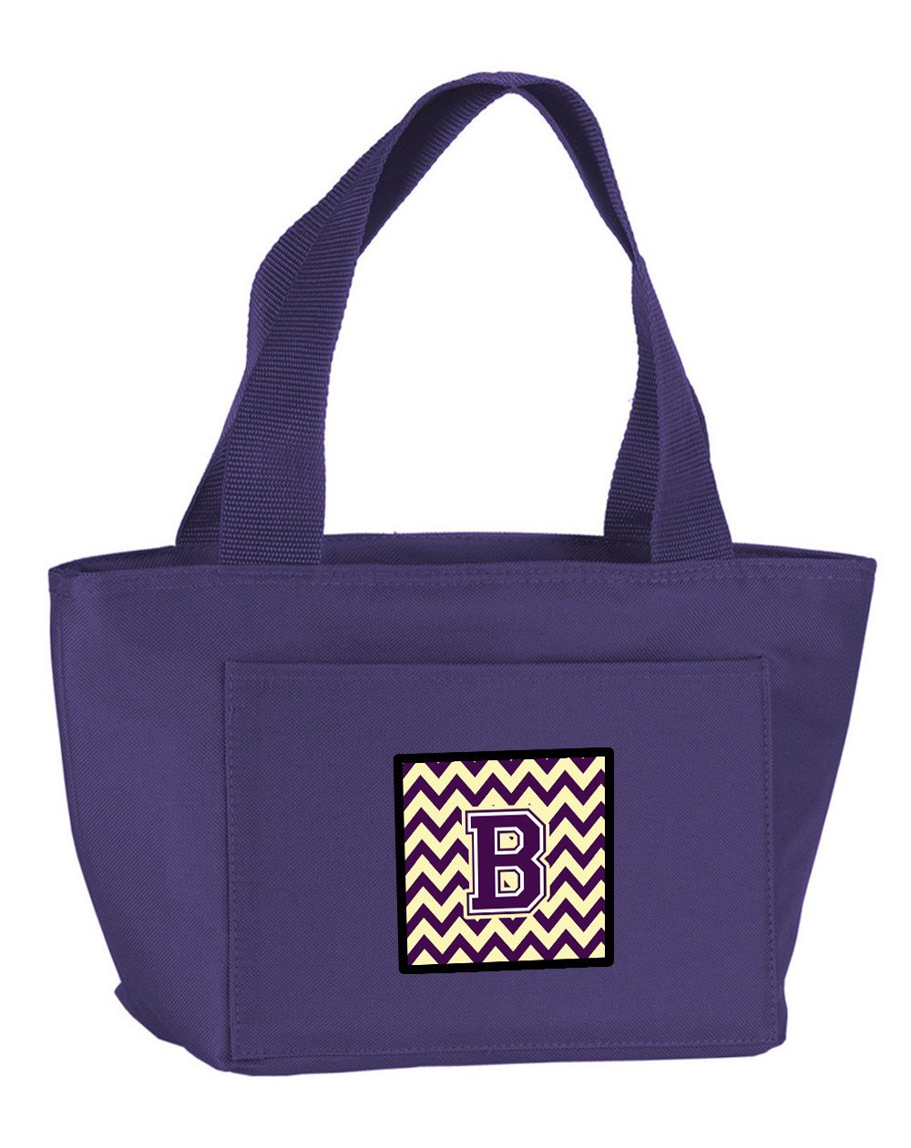 Letter B Chevron Purple and Gold Lunch Bag CJ1058-BPR-8808 by Caroline's Treasures