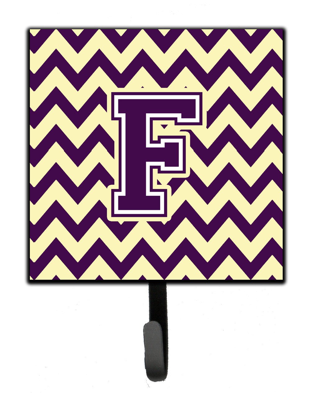 Letter F Chevron Purple and Gold Leash or Key Holder CJ1058-FSH4 by Caroline&#39;s Treasures