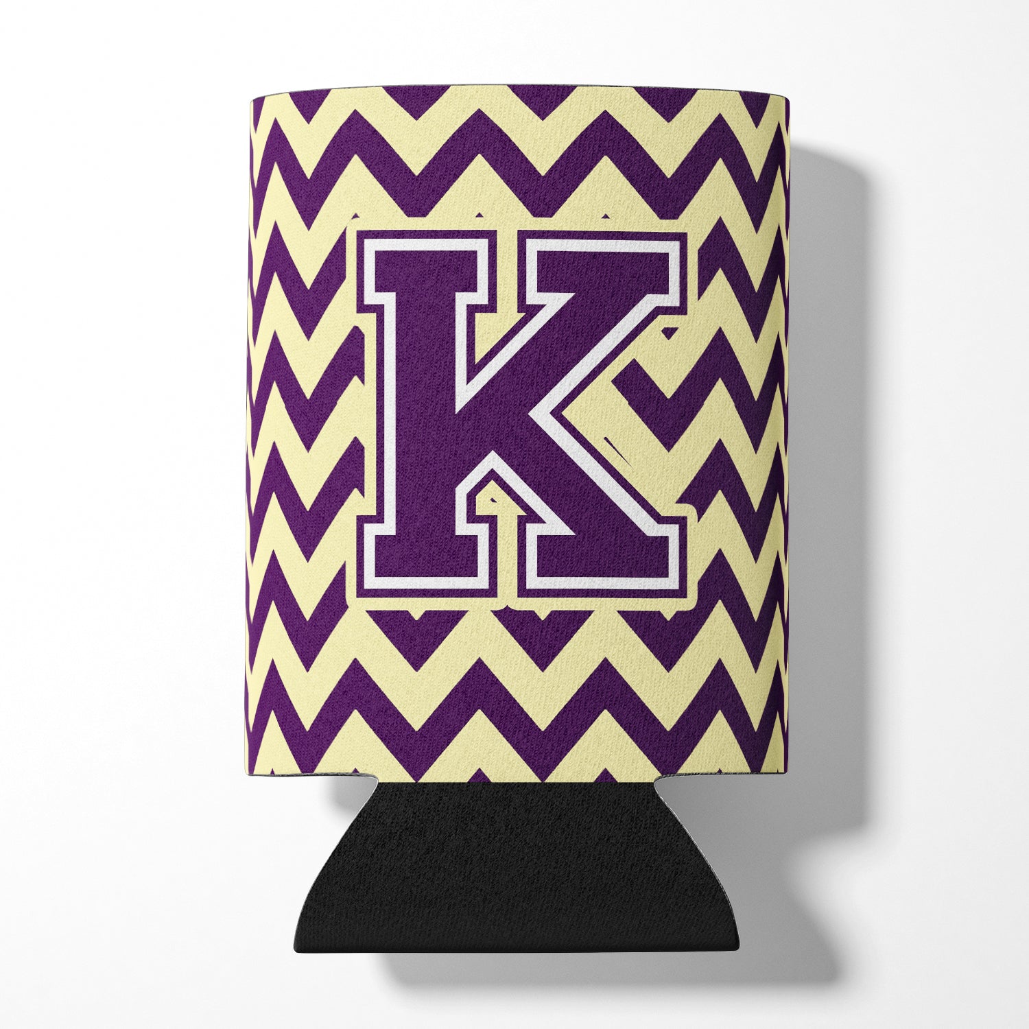 Letter K Chevron Purple and Gold Can or Bottle Hugger CJ1058-KCC.