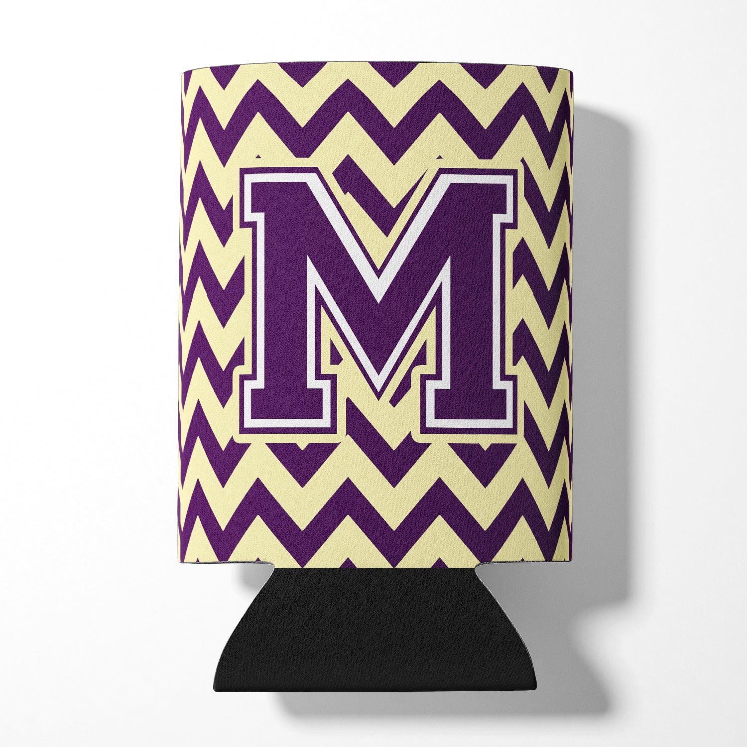 Letter M Chevron Purple and Gold Can or Bottle Hugger CJ1058-MCC.